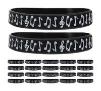 MERRYHAPY Black Music Note Silicone Bracelets Comfortable Wear 24pcs | Trendy Fashionable Bulk Bracelets, Piano Party Favors, Hiking Adventures, Holiday Supplies