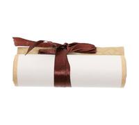 MERRYHAPY Blank Calligraphy Scroll 10x36cm with Wooden Rods, Xuan Paper Rice Paper Roll for Chinese Painting, Calligraphy Practice, Wedding Vows, Invitation Signatures, Vintage Light Gold