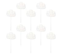 MERRYHAPY Cake Decorative Toppers Set Paper Material Cloud Shaped White 10pcs Creative and Delicate Design to Set a Romantic Atmosphere for Birthday Party Cakes and Dessert