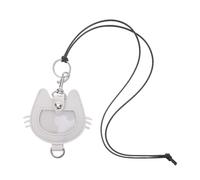 MERRYHAPY Cat Hair Storage Keychain PU Leather Pet Fur Keepsake Holder Stylish Cat Head Design Memorial Keyring Organizer Practical and Unique Accessory