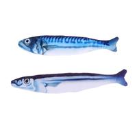 MERRYHAPY Catnip Cat Teaser Real Fish Shape Interactive Toys Squeaky Plush for Cats