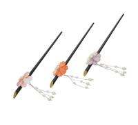 MERRYHAPY Chinese Traditional Hair Stick Forks Cherry Blossom Design 3 Piece Set for Women Great for DIY Hairstyles