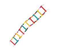 MERRYHAPY Colorful Beads Stair Parrot Ladder for Small Birds Safe Wooden Climbing Bridge for Parakeets Cockatiels African Grey Fun Exercise Playground
