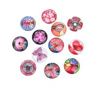 MERRYHAPY Dome Glass Cabochon Gems Stickers round Shape Floral 20pcs Red with Fine Workmanship for Creating Wine Charms and Ornaments Random Color for Jewelry Making Supplies