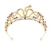 MERRYHAPY Double Color Medusa Snake Crown Gold and Red Rhinestone Headpiece Women S Princess Tiara Bridal Headdress for Wedding Prom Costume Party Accessories