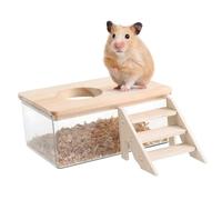 MERRYHAPY Dwarf Hamster Bathing Sand Box Pet Hamster Bathroom Accessory Steps Climbing Ladder
