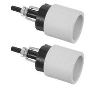 MERRYHAPY E27 Screw Light Socket Ceramic Bulb Holder 2pcs Button Switch | Dual Direction Switch, Heat Tolerant Body, for Floor Lamp Fixtures and Wall Lamps