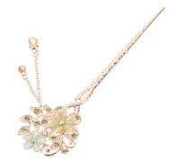 MERRYHAPY Elegant Green Alloy Hair Stick with Cat's Eye Gemstone and Tassel Pendant Classical Floral Hairpin for Women for Cosplay Hanfu Festivals and Ethnic Hairstyles