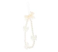 MERRYHAPY Elegant Pearl Bow Knot Phone Lanyard Multi-function Acrylic Wrist Strap Prevent Phone being Lost or Stolen Suitable for Key