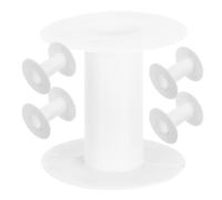 MERRYHAPY Empty Plastic Wire Spools 5 Pcs White Bobbins for Sewing and Embroidery Thread Holder, Organiser for DIY Crafts and Tangled Cord Prevention