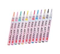 MERRYHAPY Ergonomic Nail Art Tools Pen Set 12 Colors Perfect for Dots Lines Stripes Patterns