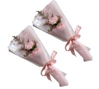 MERRYHAPY Eternal Flower Soap Gift with Delicate Appearance, Pink 2pcs Rose Soap Flower Bouquet for Valentine's Day for Graduation Season Wedding, Birthday, and Office Decor