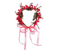 MERRYHAPY Floral Headband Party Hair Hoop Wedding Headwear Red Berry Wreath Photo Prop Accessory