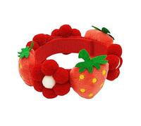 MERRYHAPY Flower Strawberry Design Cat Collar Adjustable Comfortable Pet Decor Accessory for Cats Festive Look for Birthdays Christmas Safe Breathable Design Neck up