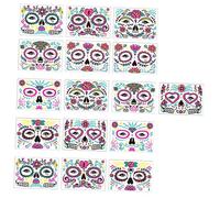 MERRYHAPY Fluorescent Face Decals 16 Sheets Halloween Makeup Stickers for Party Festival