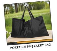 MERRYHAPY Foldable Oxford Cloth BBQ Barbecue Bag with Multiple Compartments for Organized Grill Utensil Storage Portable Camping Hiking Picnic Tool Carrier for Outdoor Grilling and Backyard
