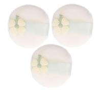MERRYHAPY Four Leaf Shamrock Makeup Puff Set 3pcs Large 75x20mm Soft Velour Powder Applicators Washable Reusable Facial Puff for Loose Powder Setting