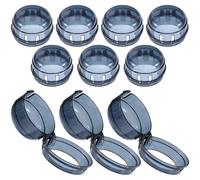 MERRYHAPY Gas Cooker Knob Protectors 10Pcs Black Dustproof Stove Knob Covers Safety Lock Protection for Indoor Kitchen