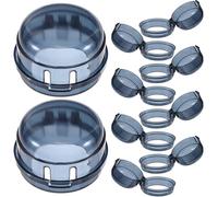 MERRYHAPY Gas Stove Knob Covers 10Pcs Safety Stove Locks Translucent Reusable Caps Fire and Burn Prevention for Families Young