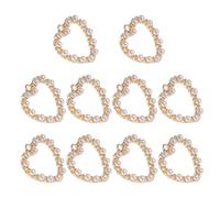 MERRYHAPY Golden Alloy Pearl and Crystal Pendant Charms Creative and Delicate DIY Craft Accessories 10pcs for Making Keychains and Necklaces for Hair Ties and Handmade Jewelry