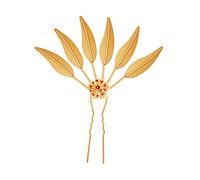 MERRYHAPY Golden Leaves Vintage Hair Stick Elegant Chignon Pin for Women for Weddings Parties and Everyday Wear Durable Hair Accessories with Timeless Design