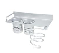 MERRYHAPY Hair Dryer Holding Rack Wall-mounted Hair Dryer Storage Rack Hair Curler Organizer Hair Dryer Shelf Easy Install No Hole
