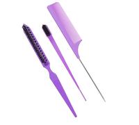MERRYHAPY Hair Styling Essential Tail Combs for Hair Cutting 3 Row Pintail Comb Set Non-slip Plastic Gentle on Scalp