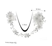 MERRYHAPY Handmade Cloth Flower Bridal Comb with Rhinestones Wedding Hair Accessories for Women and Elegant Headdress for Dinners Dances and Special Occasions