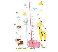 MERRYHAPY Height Wall Decal Elephant PVC Growth Chart Sticker Kids Room Decor Animal Art for Children's Bedroom