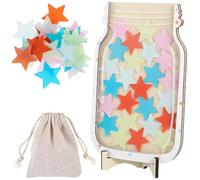 MERRYHAPY Interactive Incentive Jar and Star Classroom Reward Training, Wooden Motivate Jar with Large Number of Star Tokens, Easy to Use System Sessions for Teachers