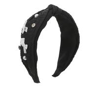 MERRYHAPY Knotted Headband Bow Retro Wide Hair Band for Hair Types Comfortable Accessories for Daily Use and Exercise Elegant Detail Black