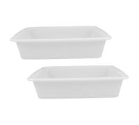 MERRYHAPY Lab rectangular tray 2pcs white plastic rectangular trays for chemical storage and lab tool organization in teaching and laboratory use
