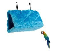 MERRYHAPY Large Blue Plush Parrot Hammock Snuggle Cave Cozy Hanging Nest Bed with Bilateral Hooks for Climbing and Balance Training