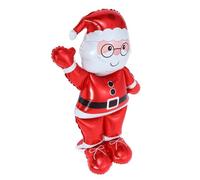 MERRYHAPY Large Standing Santa Claus Balloon Christmas Party Decoration Inflatable Foil Balloon Easy to Inflate Charming Holiday Centerpiece for Festive Events