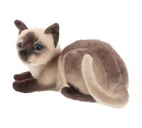 MERRYHAPY Lifelike Siamese Cat Plush Pillow Soft Simulation Cat Ornament Exterior, Cuddly Soft Plushies Support and Easy to Care, Decorative Throw Pillow for Living Space and Windowsills