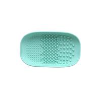 MERRYHAPY Light Green Makeup Brush Cleaning Plate Durable Silicone Scrub Pad for Effortless Brush Washing Compact and Convenient Design for Easy Storage and Organization