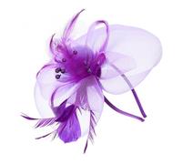 MERRYHAPY Lilac Wedding Hat Mesh Top Fascinator Headband Vintage Headpiece Clip Hair Accessory for Women Perfect for Party