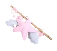 MERRYHAPY Lovely Wall Art Decoration Unique Star and Cloud Hanging Ornament for Nursery Design for Holiday Parties and Boy Girl Rooms Pink White Gray