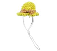 MERRYHAPY Mini Hamster Hat Adjustable Strap Hand Knitted Cute Tiny Pet Accessory for Parties Holidays and Photoshoots Adorable Floral Design for Small Animals