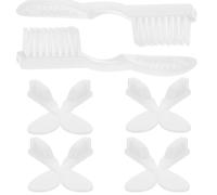 MERRYHAPY Mini Manual Toothbrushes Deeply Clean Teeth 10pcs Special Supervision Code, White Plastic and Nylon Material for Inmates Suitable for Rehabilitation Centers and Prisons