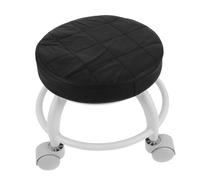 MERRYHAPY Mobile Pedicure Stool Universal Wheels, Black Small Round Rolling Massage Stool for Salon and Home Spa Use