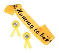 MERRYHAPY Mommy Sash and Daddy Corsage Pin for Shower Photo Props Yellow Pregnancy Belt with Bee Design Keepsake Maternity Accessories for Announcement and Party Decoration