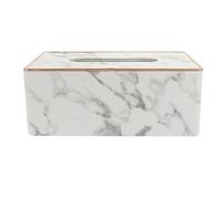 MERRYHAPY Multi-functional Marble Design Tissue Holder with Leather and Density Board Material, Easy to Store Desktop Tissue Box for Living Room and Bathroom Use