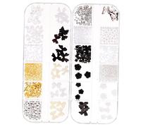 MERRYHAPY Nail Gems Rhinestone Charms for Nail Art Decoration Mixed Flatback Bow and Flower Jewelry for Home and Salon Use