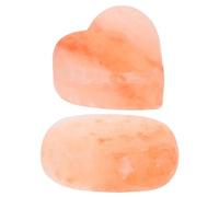 MERRYHAPY Natural Mineral Salt Soap 2pcs Hand-polished Heart Oval Salt Massage Stones for Body Spa Exfoliation and Skin Care, Crystal Artisan Soaps Suitable for Men and Women Shower Use