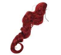MERRYHAPY Natural Synthetic Long Wavy Ponytail Hair Extension Claw Clip for Women Realistic Curly Hairpiece with Fit Soft Synthetic Ponytail Hair in Red