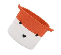MERRYHAPY Orange Cotton Bedroom Storage Basket Hand-woven with Creative Fox Shape for Desktop Items Holder and Home Decoration