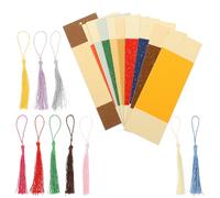 MERRYHAPY Paper Bookmarks Chinese Style with Tassels 10 Sets and Page Marking for DIY Design for Making Hanging Tags and Classroom Projects