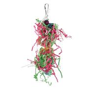 MERRYHAPY Parrot Chewing Hanging Multi Bird Cage Accessory with Built in Hook Sturdy Corncob Shredding Plaything for Parakeets Budgies Cockatiels and Caged Birds Relaxing Pet Entertainment