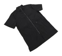 MERRYHAPY Pet Cosmetologist Uniform Waterproof Anti-static Black Mid-sleeve Apron with Long Zipper Xxl for Pet Salon Grooming and Hospital Use